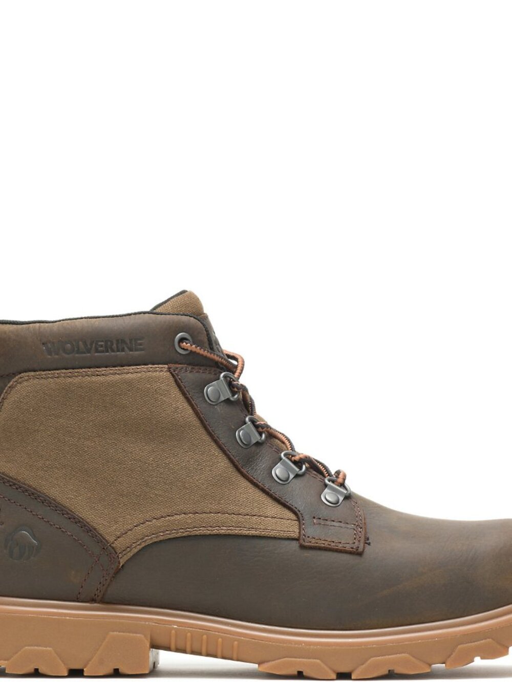 Wolverine SIZE 11.5. WIDE. Drummond Boots - 2-Tone COFFEE / Canvas) #W880201 NEW